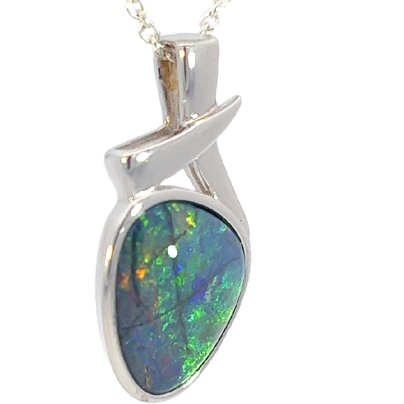 Sterling Silver Opal triplet pendant 25x12.9mm - Masterpiece Jewellery Opal & Gems Sydney Australia | Online Shop