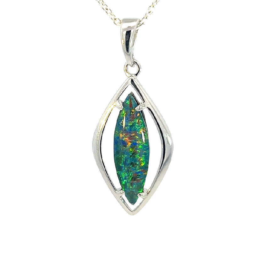 Sterling Silver Opal triplet 31.6x13.1mm pendant - Masterpiece Jewellery Opal & Gems Sydney Australia | Online Shop