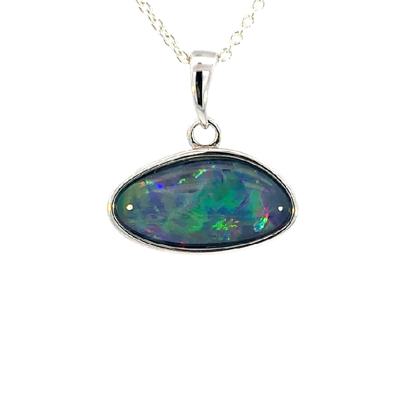 Sterling Silver Opal triplet 20x18.9mm pendant - Masterpiece Jewellery Opal & Gems Sydney Australia | Online Shop
