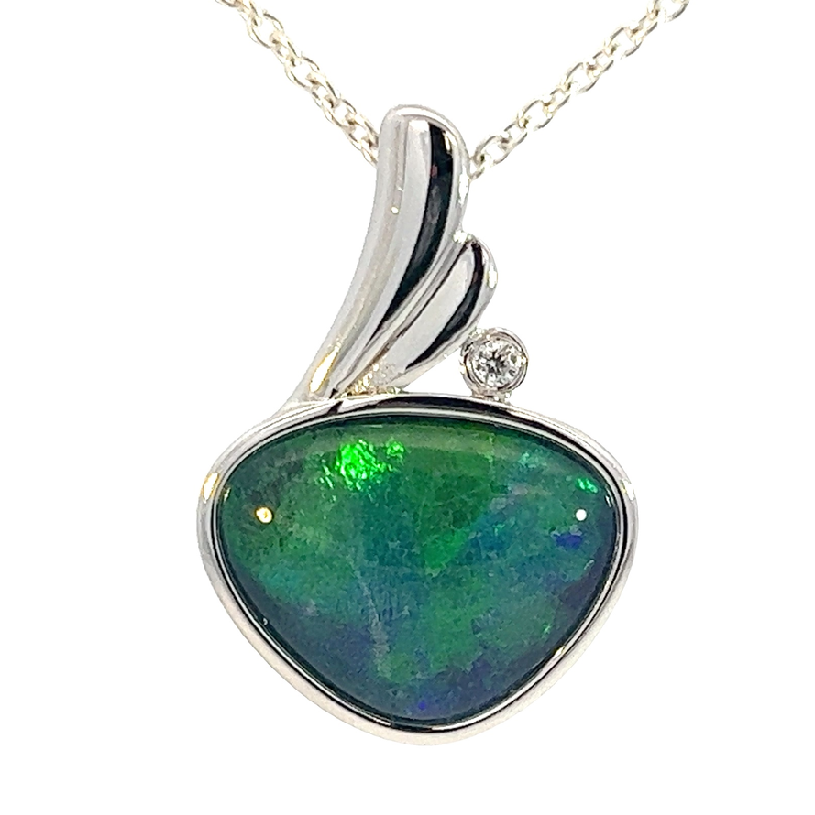 Sterling Silver freeform Opal triplet 17x19mm pendant - Masterpiece Jewellery Opal & Gems Sydney Australia | Online Shop