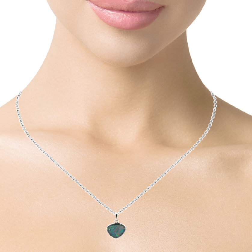 Sterling Silver Opal triplet 20.9x15.8mm pendant - Masterpiece Jewellery Opal & Gems Sydney Australia | Online Shop