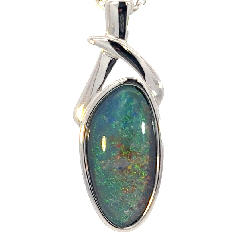 Sterling Silver Opal triplet 28.5x11.2mm pendant - Masterpiece Jewellery Opal & Gems Sydney Australia | Online Shop