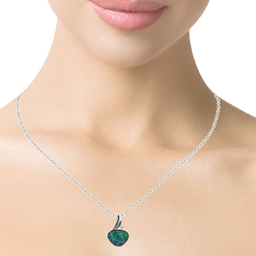 Sterling Silver Opal triplet 22.8x15.1mm pendant - Masterpiece Jewellery Opal & Gems Sydney Australia | Online Shop