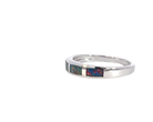 Silver Opal inlay straight band ring - Masterpiece Jewellery Opal & Gems Sydney Australia | Online Shop