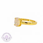 Gold plated silver White Opal 8x6mm solitaire ring - Masterpiece Jewellery Opal & Gems Sydney Australia | Online Shop