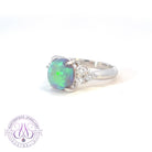 Platinum Black Opal 2.92ct and 0.33ct 6 Diamond ring