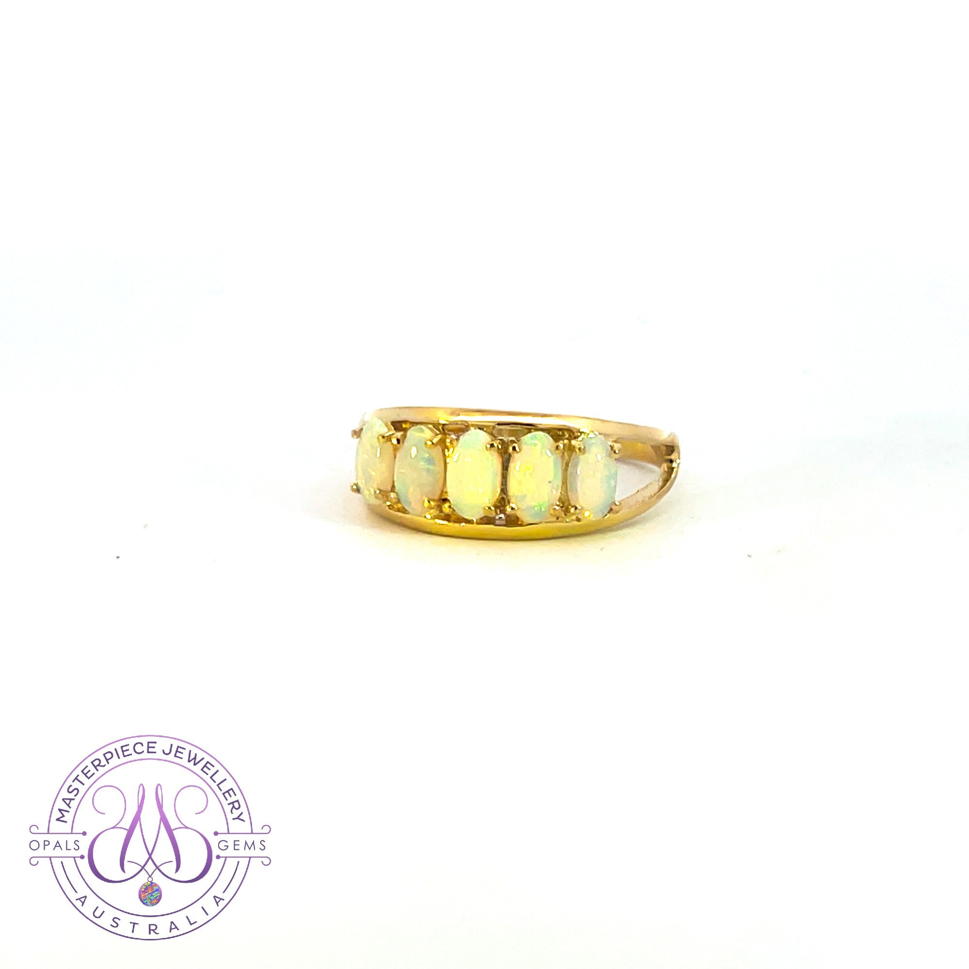 14kt Yellow Gold 1ct Crystal Opal eternity style band
