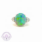 Platinum Black Opal 4.26ct and diamond ring