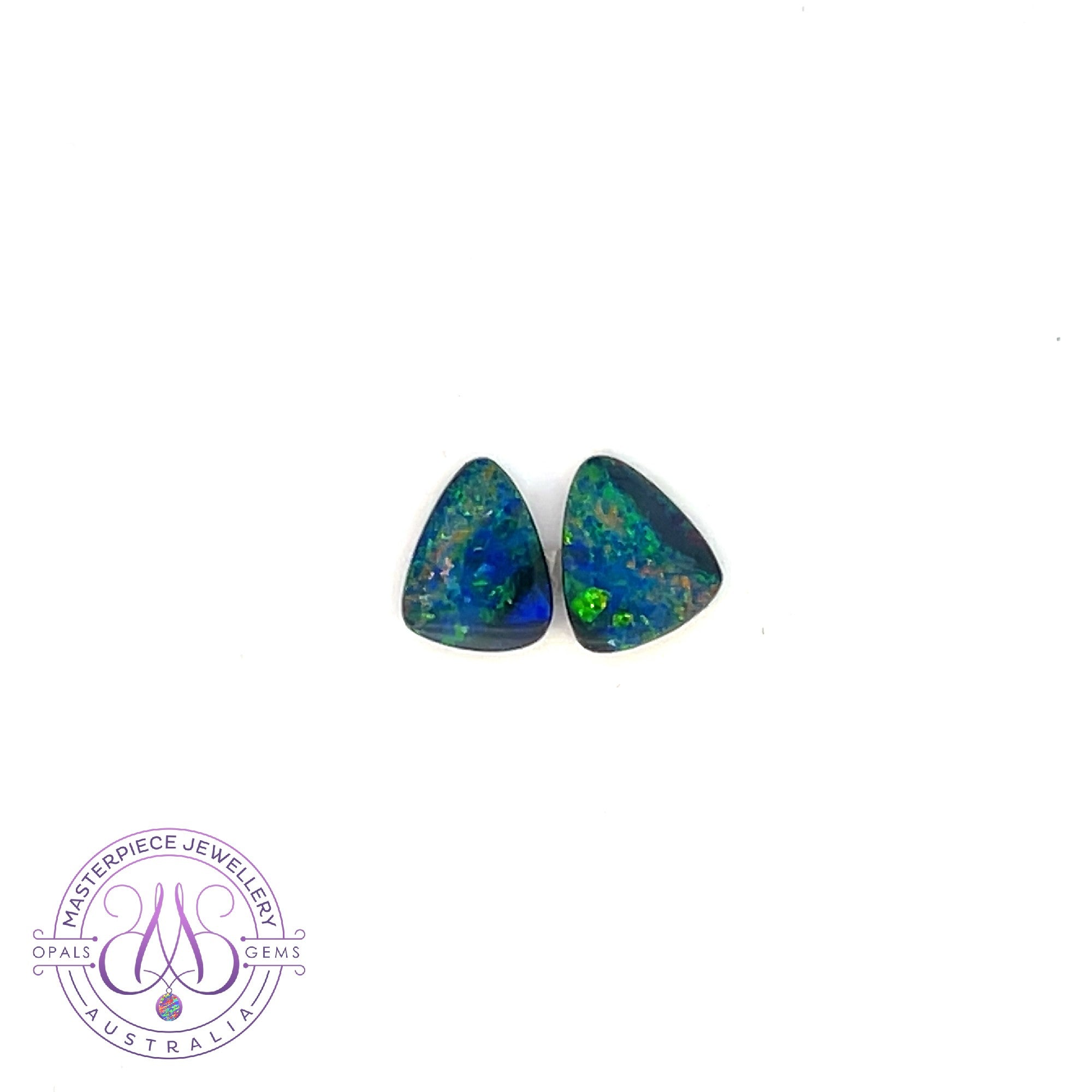 Pair of triangular Opal doublets