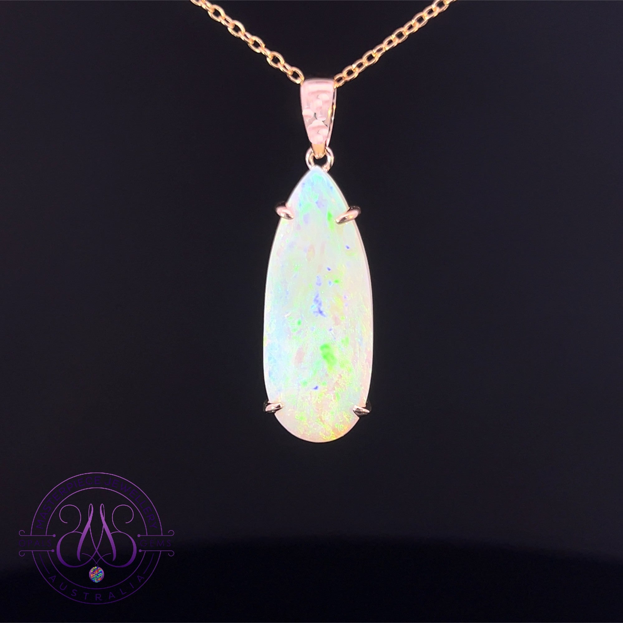 9kt Yellow Gold Light Opal 6.3ct pendant
