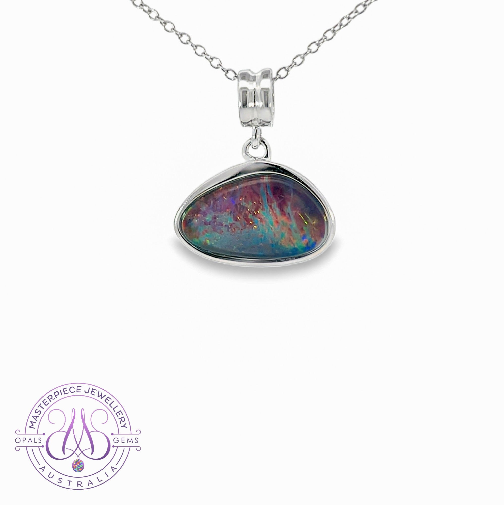 Sterling Silver Opal triplet 13x17mm pendant