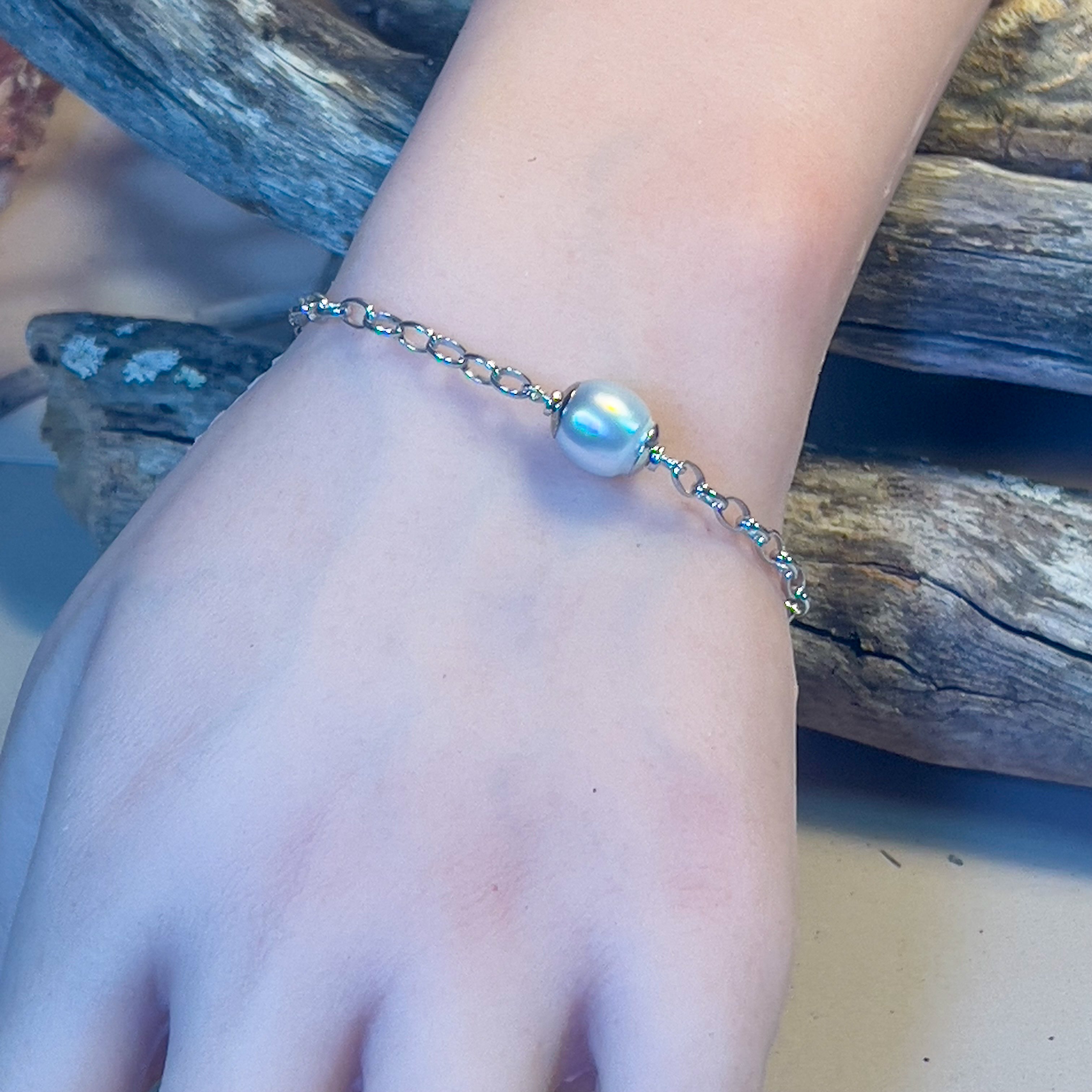 Sterling Silver South Sea 9mm Pearl bracelet - Masterpiece Jewellery Opal & Gems Sydney Australia | Online Shop