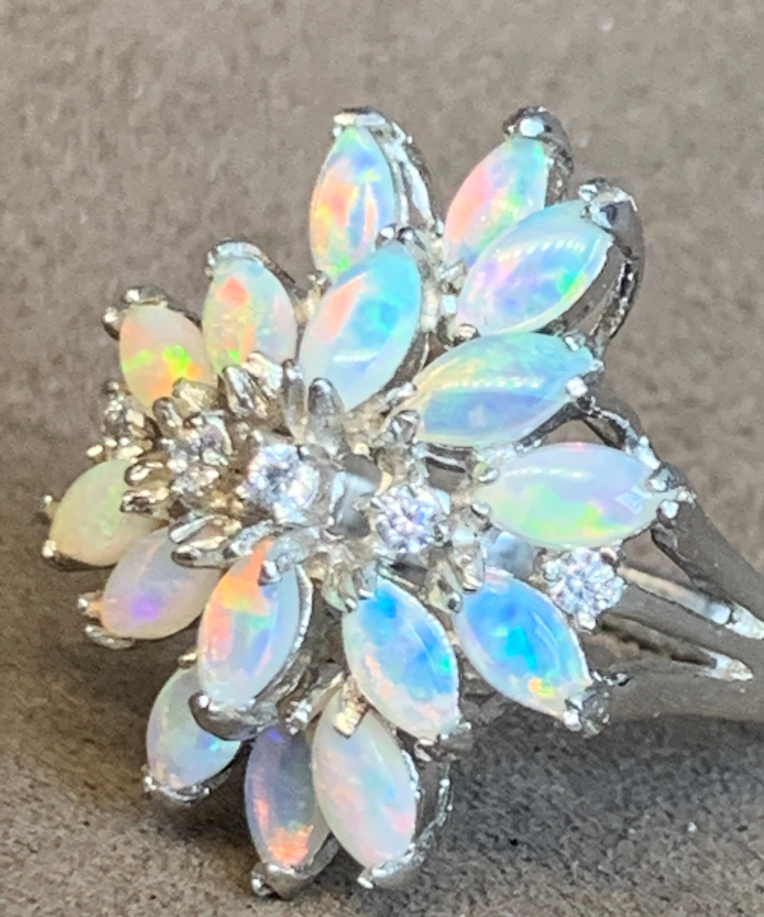 STERLING SILVER OPAL LOTUS RING - Masterpiece Jewellery Opal & Gems Sydney Australia | Online Shop