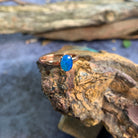 One Rose Gold plated silver solitaire 8x6mm Opal triplet ring - Masterpiece Jewellery Opal & Gems Sydney Australia | Online Shop