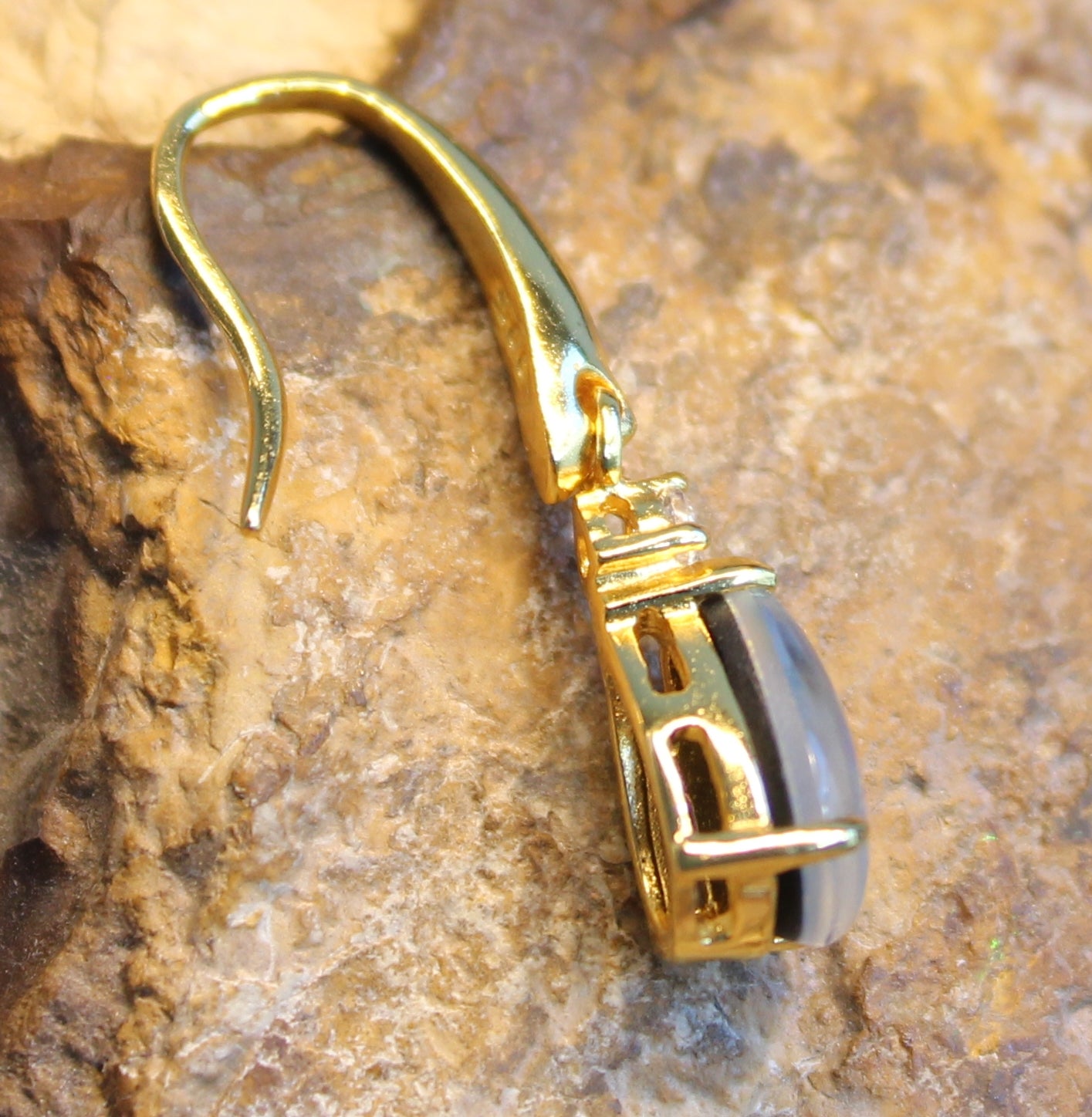 Silver Gold Plated Opal triplet earrings - Masterpiece Jewellery Opal & Gems Sydney Australia | Online Shop