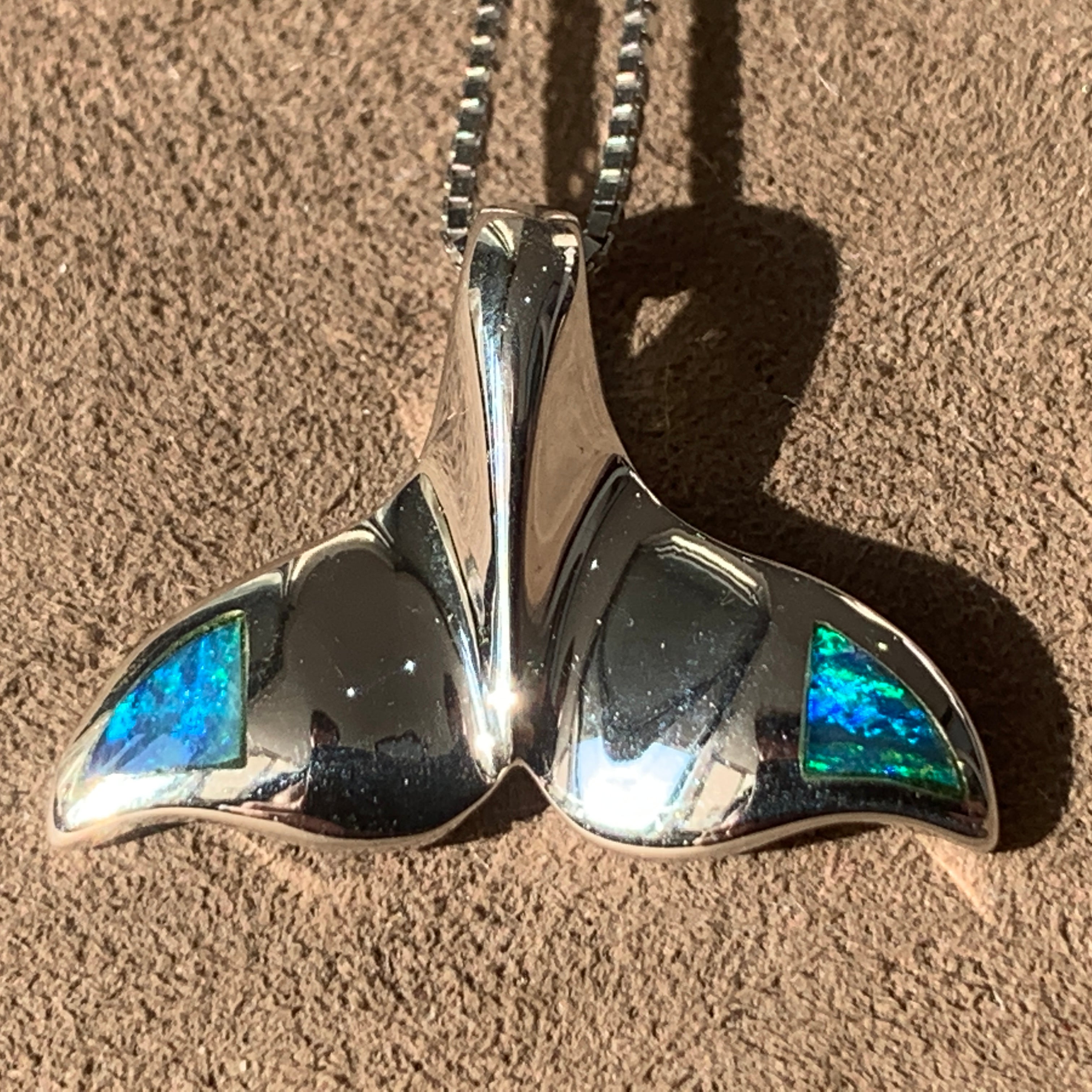 STERLING SILVER OPAL WHALE PENDANT - Masterpiece Jewellery Opal & Gems Sydney Australia | Online Shop