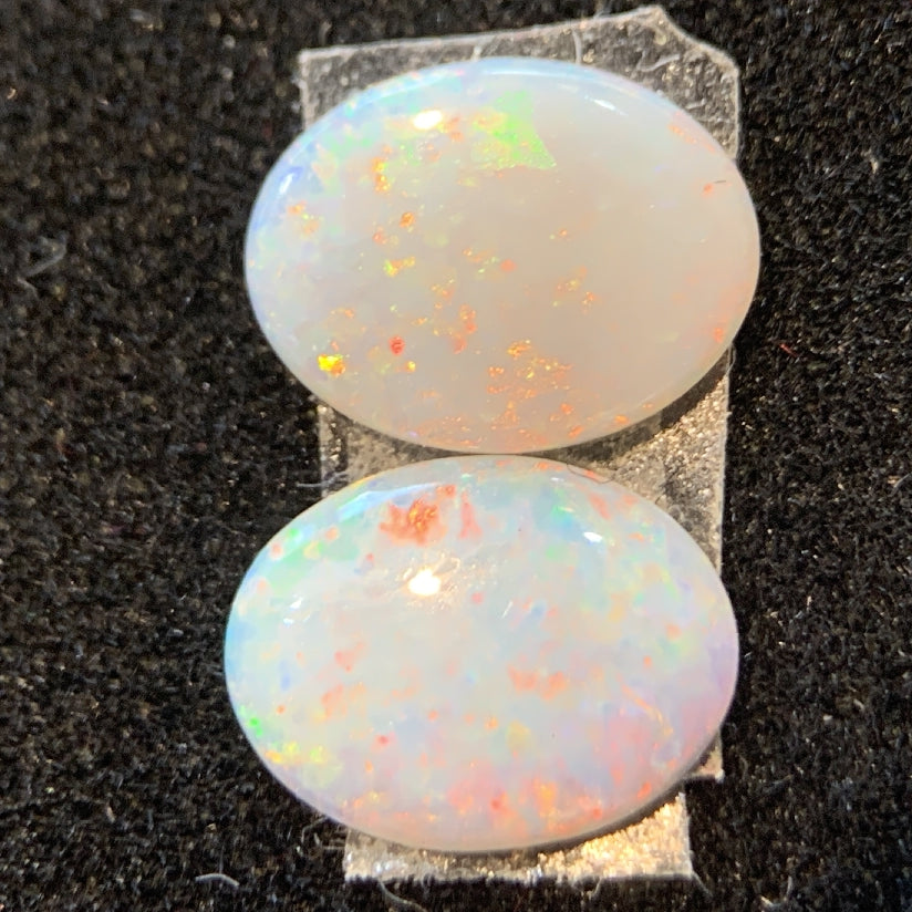 Pair of Red White Opals 1.1ct - Masterpiece Jewellery Opal & Gems Sydney Australia | Online Shop