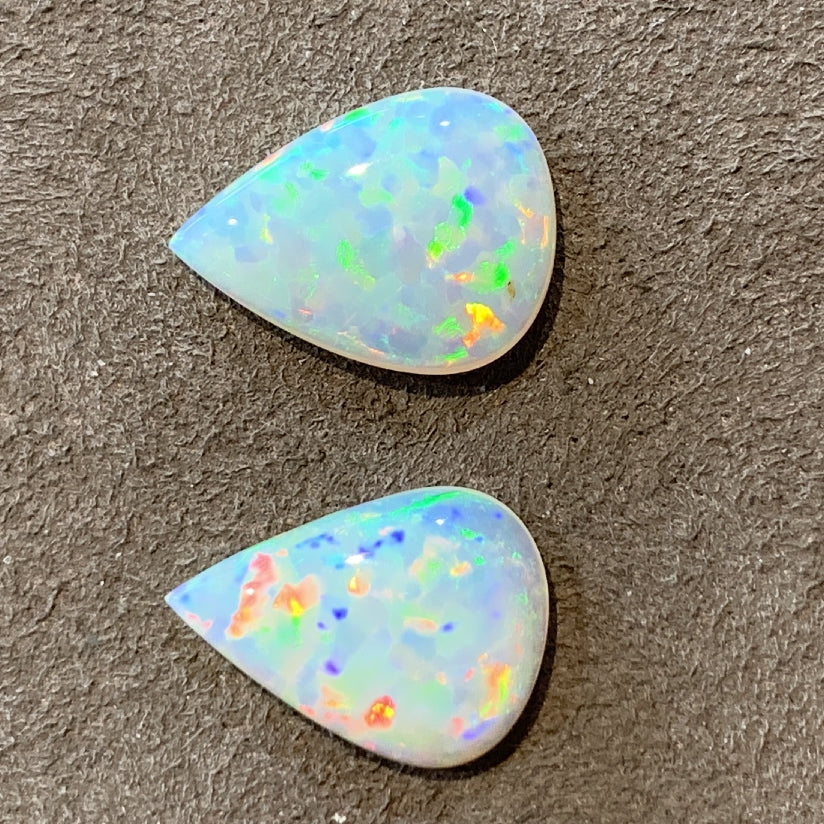 Pair of Light Crystal Opal pear shape 3.45ct - Masterpiece Jewellery Opal & Gems Sydney Australia | Online Shop
