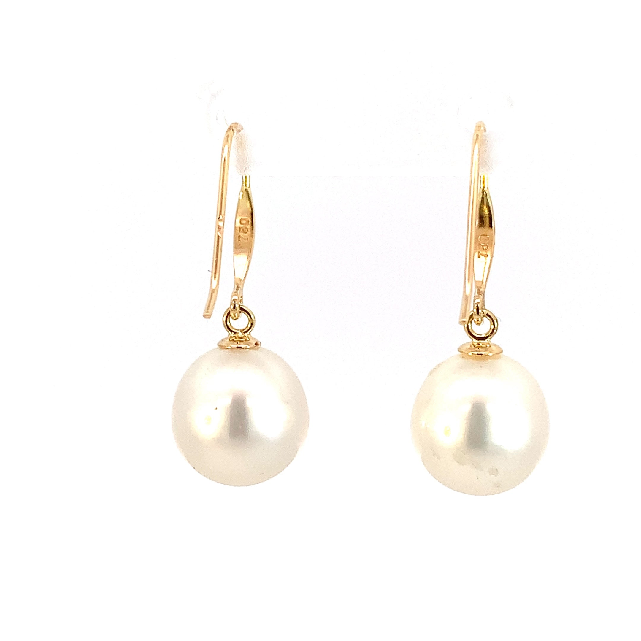 18kt Yellow Gold dangling South Sea Pearls 9-9.5mm - Masterpiece Jewellery Opal & Gems Sydney Australia | Online Shop