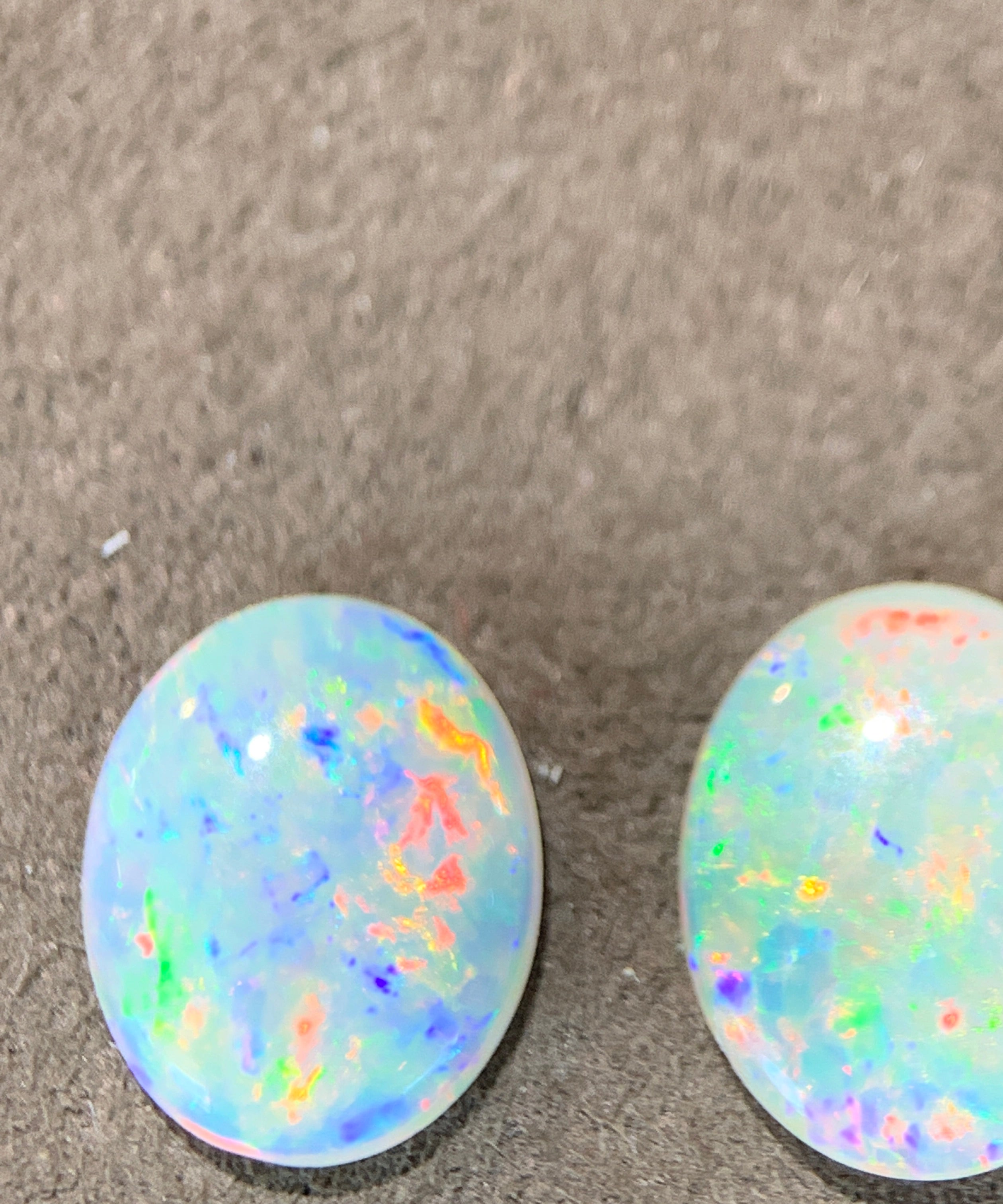 Pair of 3.3ct White Fire Opals - Masterpiece Jewellery Opal & Gems Sydney Australia | Online Shop
