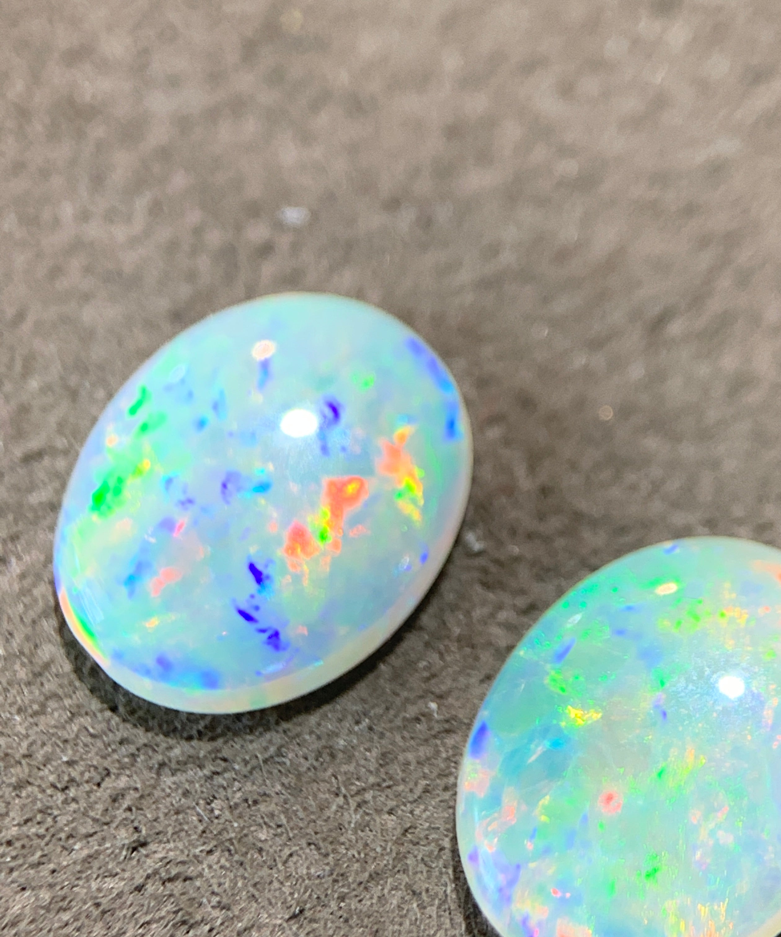Pair of 3.3ct White Fire Opals - Masterpiece Jewellery Opal & Gems Sydney Australia | Online Shop
