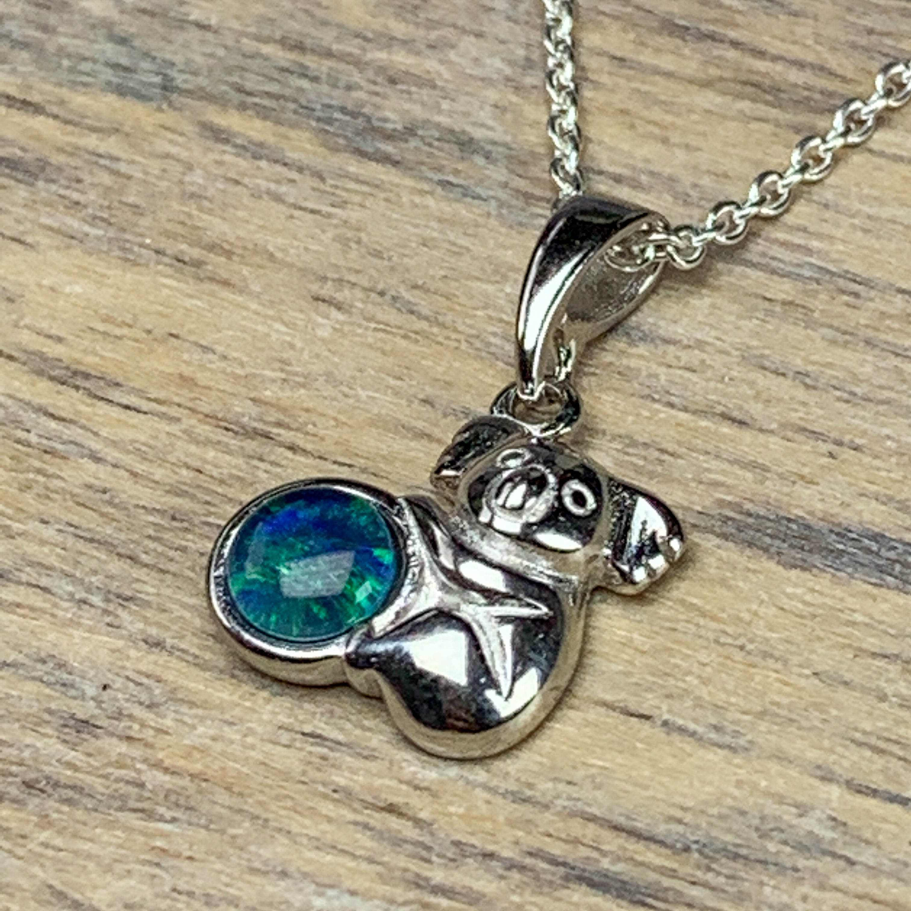 Sterling Silver Koala Triplet Opal pendant - Masterpiece Jewellery Opal & Gems Sydney Australia | Online Shop