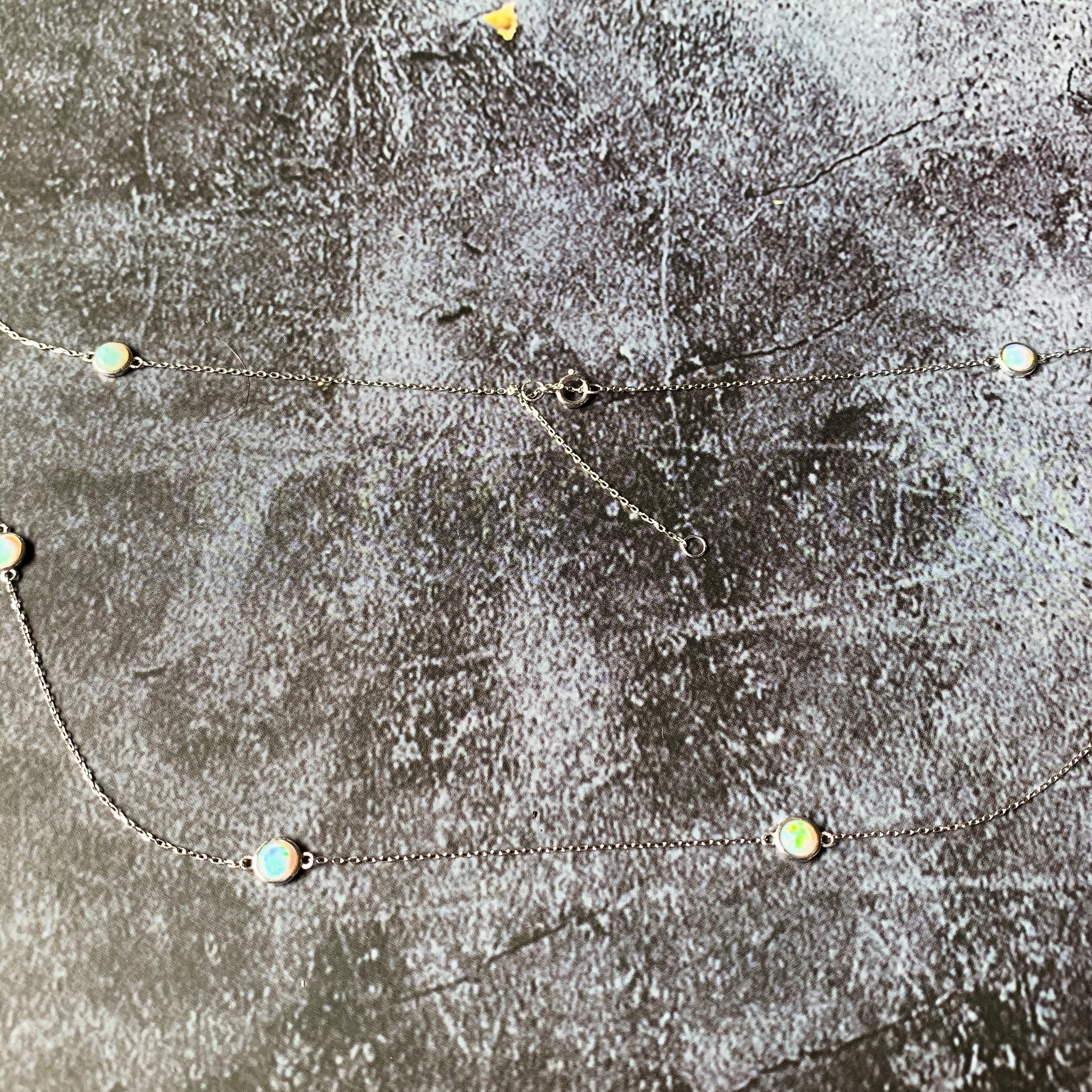 9kt White Gold spacer White Opal necklace - Masterpiece Jewellery Opal & Gems Sydney Australia | Online Shop