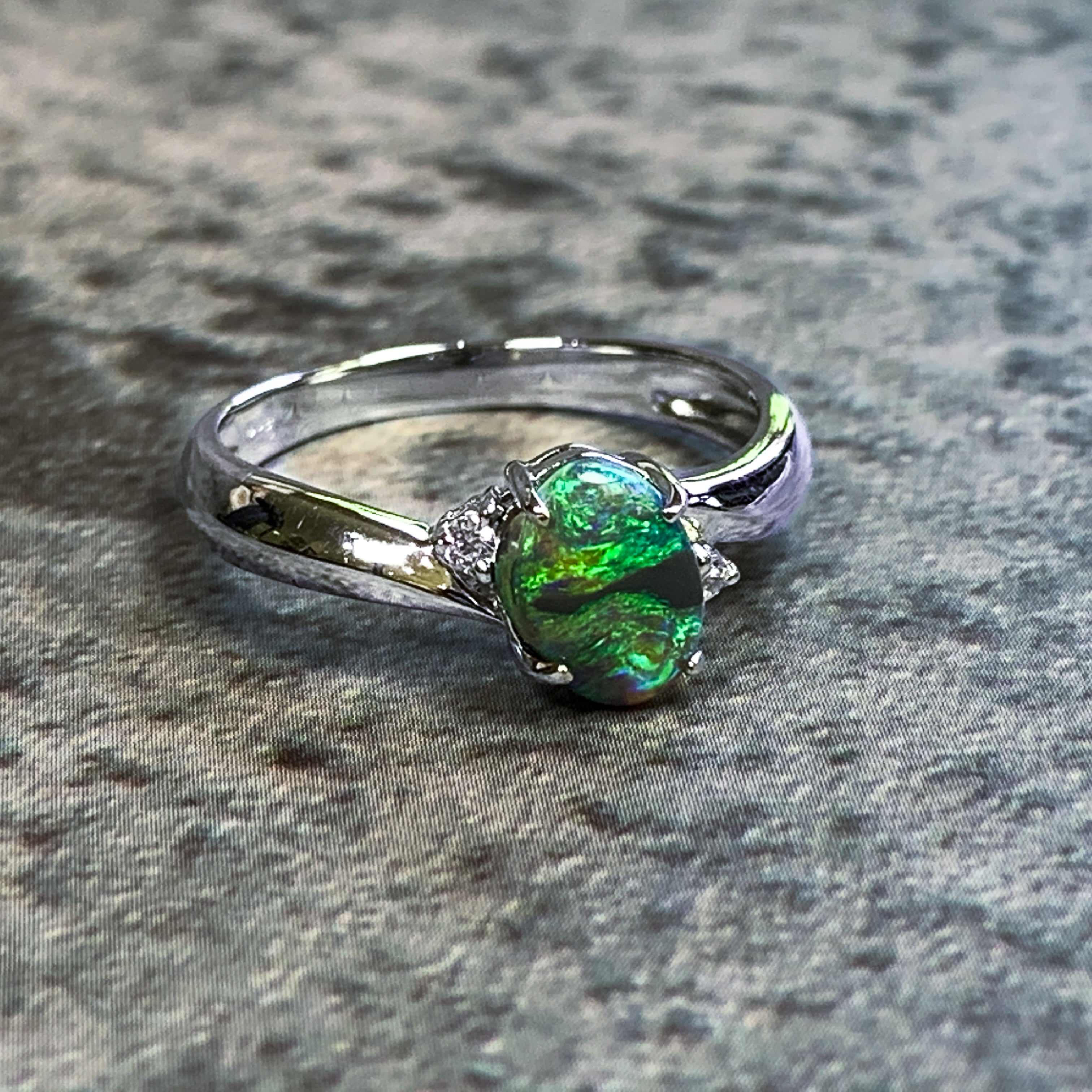 Sterling Silver Black Opal 7.8x5.7mm - Masterpiece Jewellery Opal & Gems Sydney Australia | Online Shop