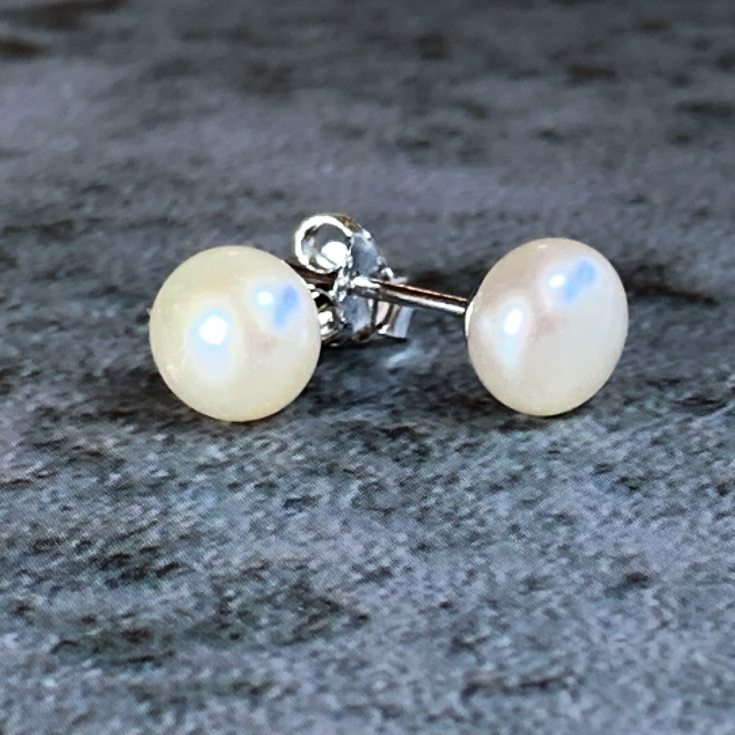 Sterling Silver 6-6.5mm Freshwater Pearl earrings - Masterpiece Jewellery Opal & Gems Sydney Australia | Online Shop