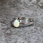 Sterling Silver Opal classic 7x5mm teardrop shape ring - Masterpiece Jewellery Opal & Gems Sydney Australia | Online Shop