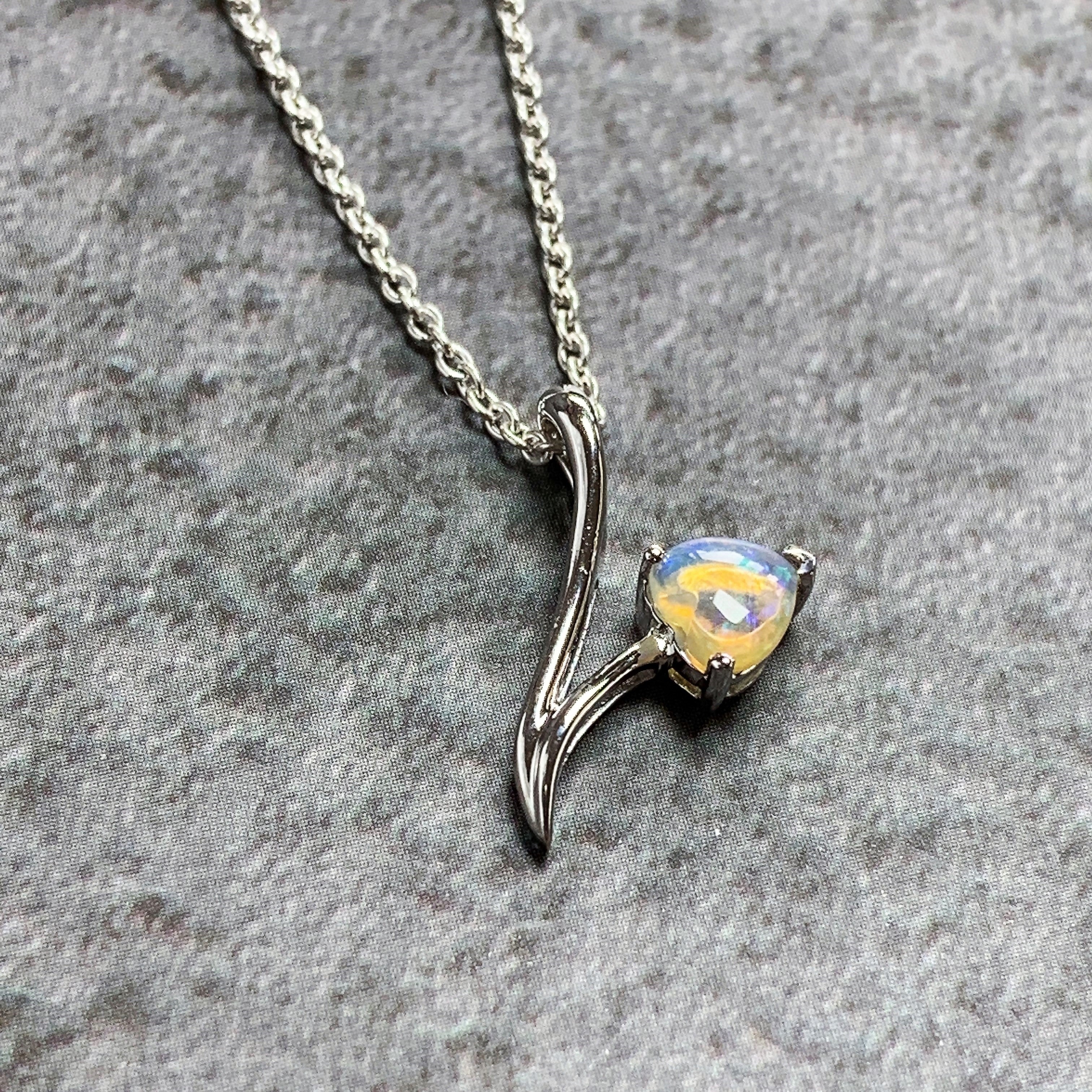 Sterling Silver 5mm Heart drop pendant - Masterpiece Jewellery Opal & Gems Sydney Australia | Online Shop