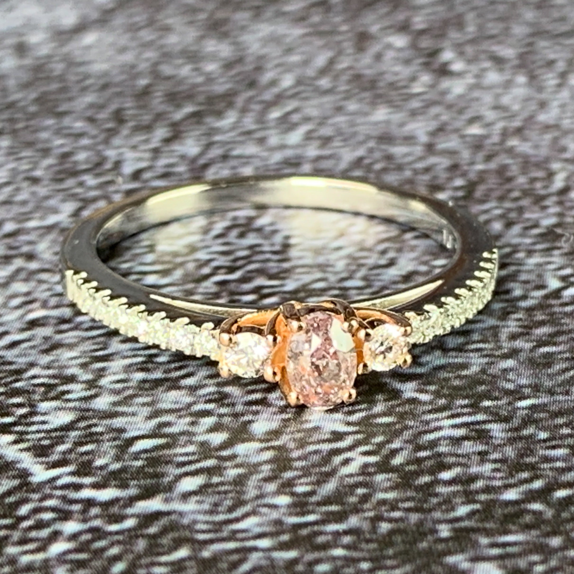 Platinum and 18kt Rose Gold Pink diamond ring with 0.31ct pink and 0.12ct White diamonds - Masterpiece Jewellery Opal & Gems Sydney Australia | Online Shop