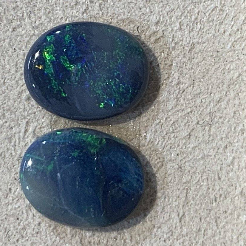Black Opal pair 1.8ct - Masterpiece Jewellery Opal & Gems Sydney Australia | Online Shop
