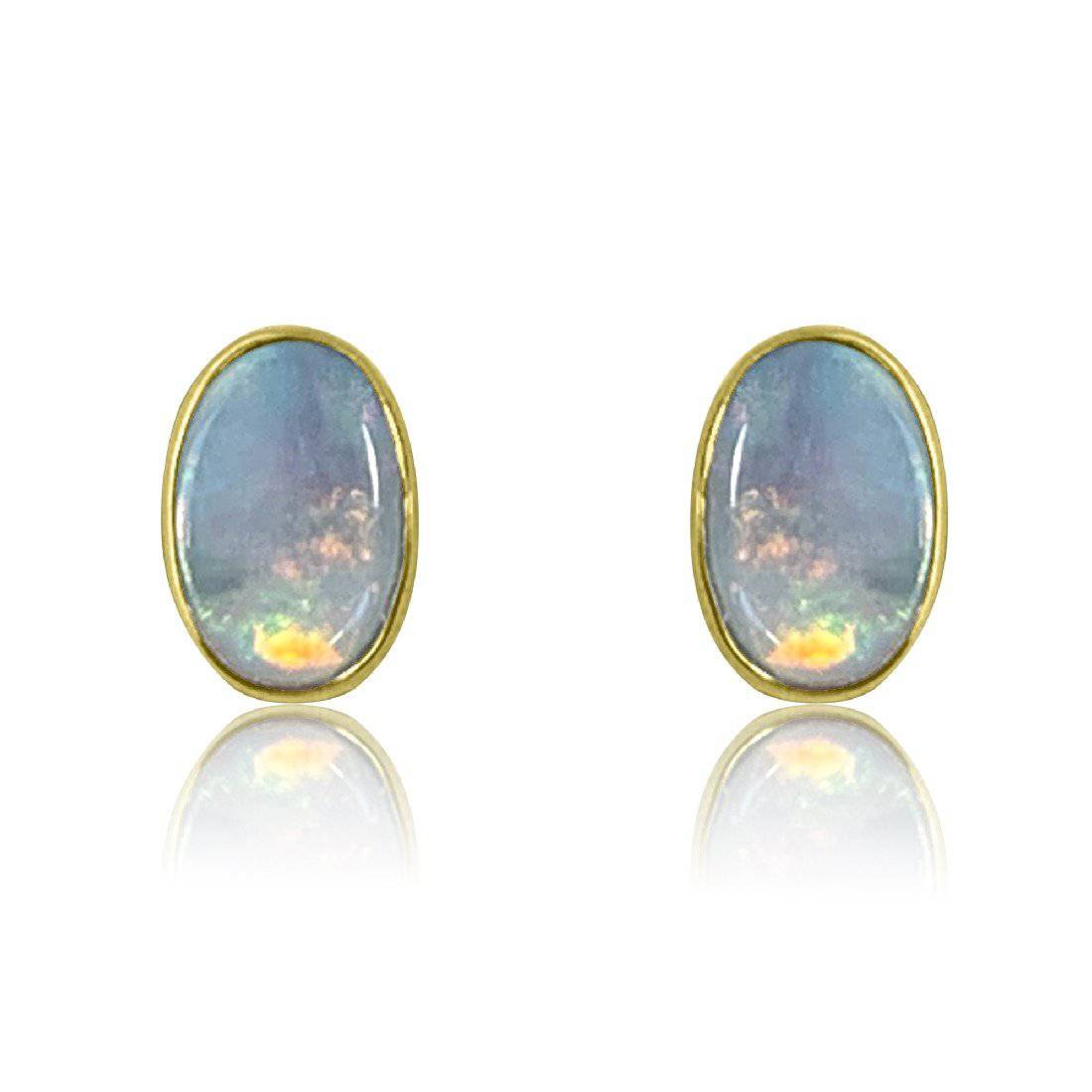 9kt Yellow Gold Opal studs - Masterpiece Jewellery Opal & Gems Sydney Australia | Online Shop