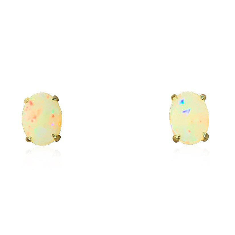 Sterling Silver Gold Plated stud 8x6mm - Masterpiece Jewellery Opal & Gems Sydney Australia | Online Shop