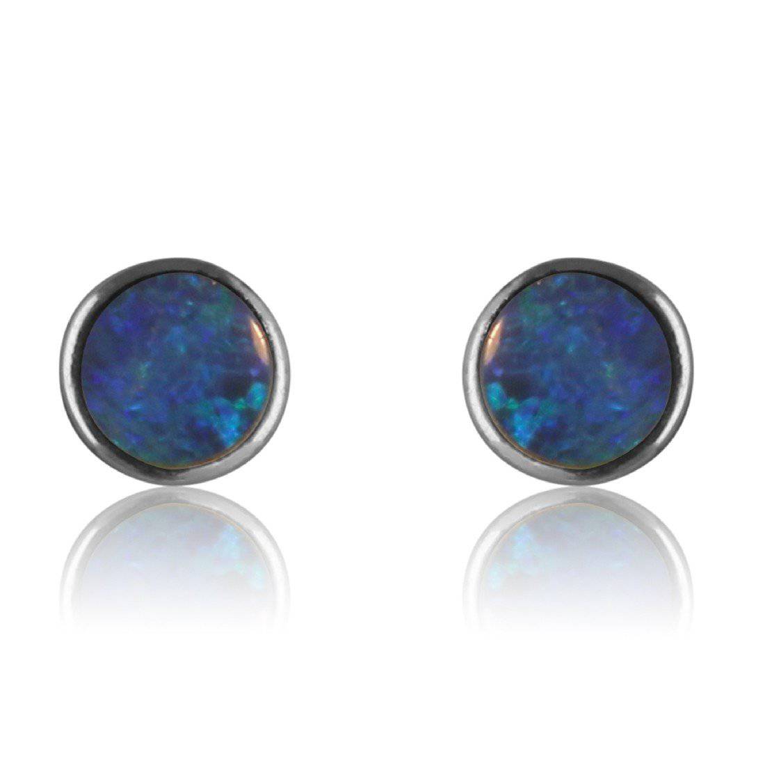 Sterling Silver Opal studs - Masterpiece Jewellery Opal & Gems Sydney Australia | Online Shop