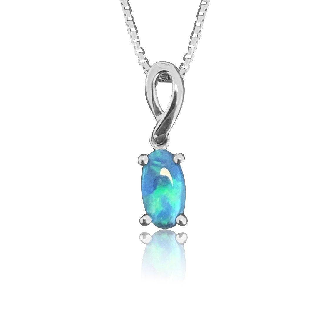 18kt White Gold Black Opal pendant - Masterpiece Jewellery Opal & Gems Sydney Australia | Online Shop