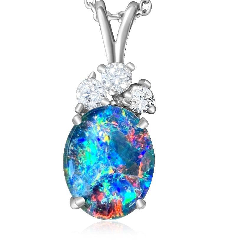Sterling Silver 10x8mm Opal triplet pendant - Masterpiece Jewellery Opal & Gems Sydney Australia | Online Shop