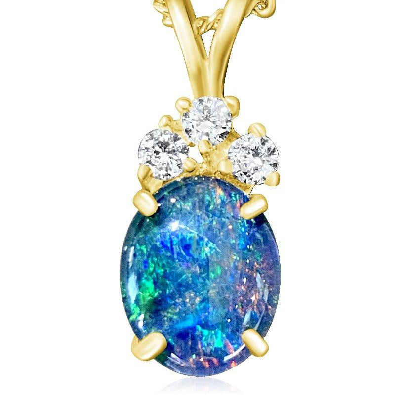 Sterling Silver Gold Plated Opal triplet pendant 2 - Masterpiece Jewellery Opal & Gems Sydney Australia | Online Shop