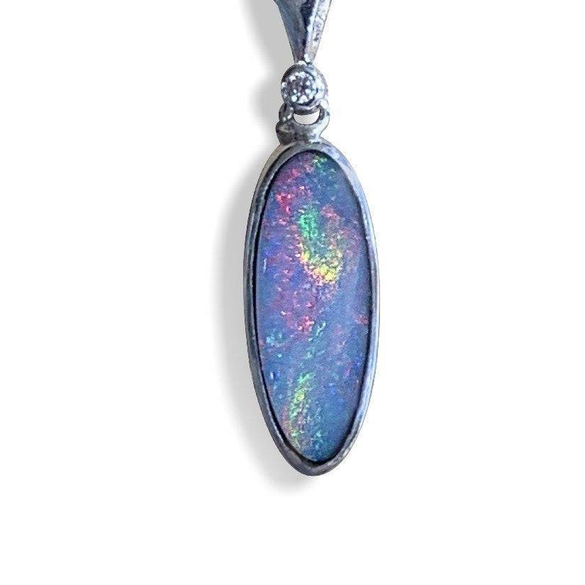Sterling Silver Black Opal doublet pendant - Masterpiece Jewellery Opal & Gems Sydney Australia | Online Shop