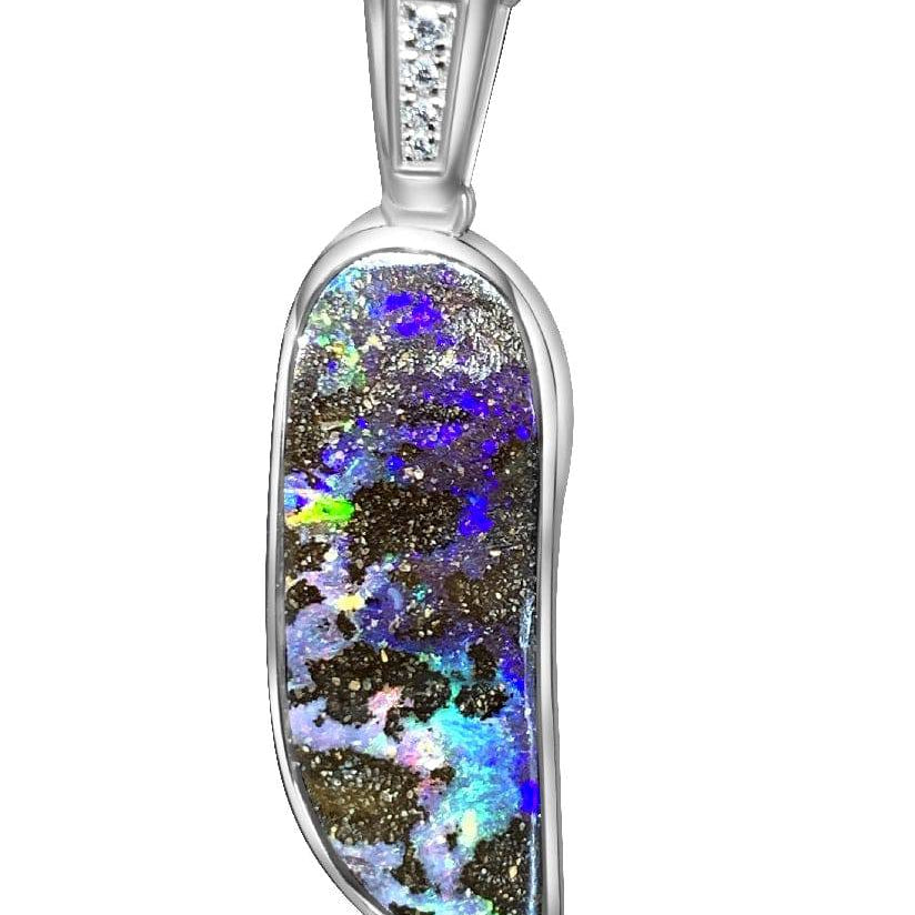Sterling Silver Boulder Opal pendant - Masterpiece Jewellery Opal & Gems Sydney Australia | Online Shop