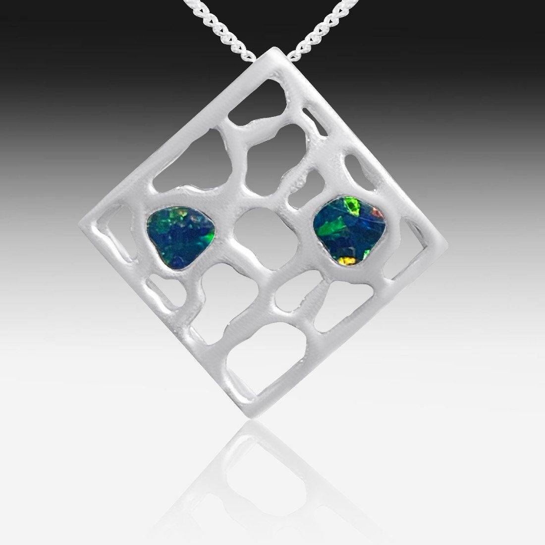 Sterling Silver Opal pendant - Masterpiece Jewellery Opal & Gems Sydney Australia | Online Shop