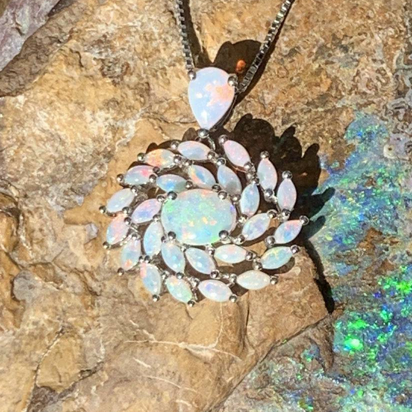 Sterling Silver Opal pendant - Masterpiece Jewellery Opal & Gems Sydney Australia | Online Shop