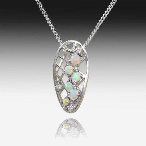 Sterling Silver White Opal pendant - Masterpiece Jewellery Opal & Gems Sydney Australia | Online Shop