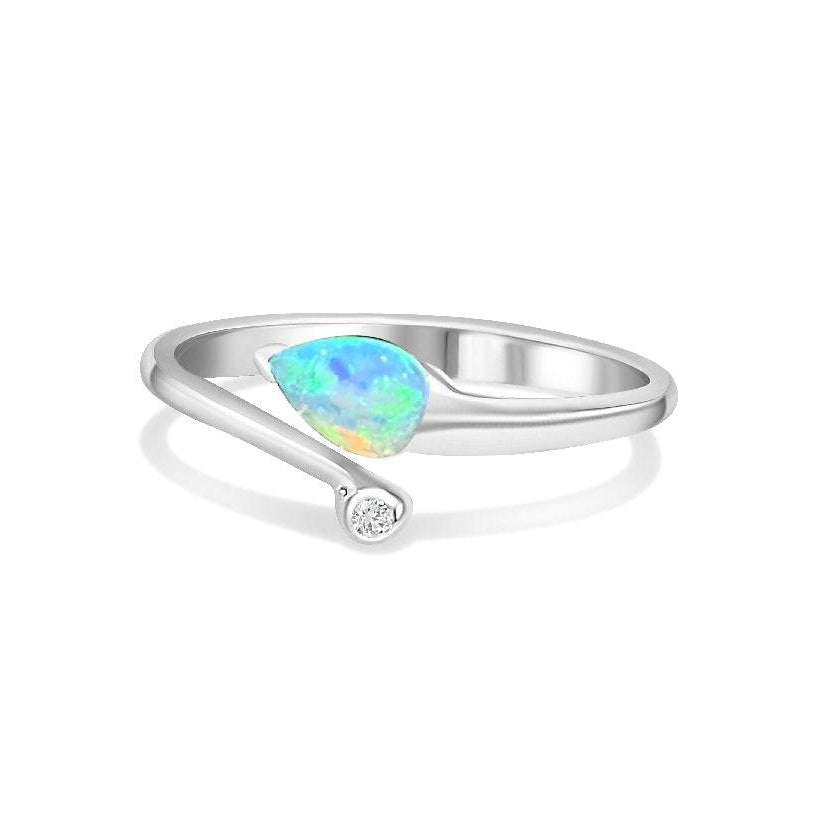 14kt White Gold Opal ring - Masterpiece Jewellery Opal & Gems Sydney Australia | Online Shop