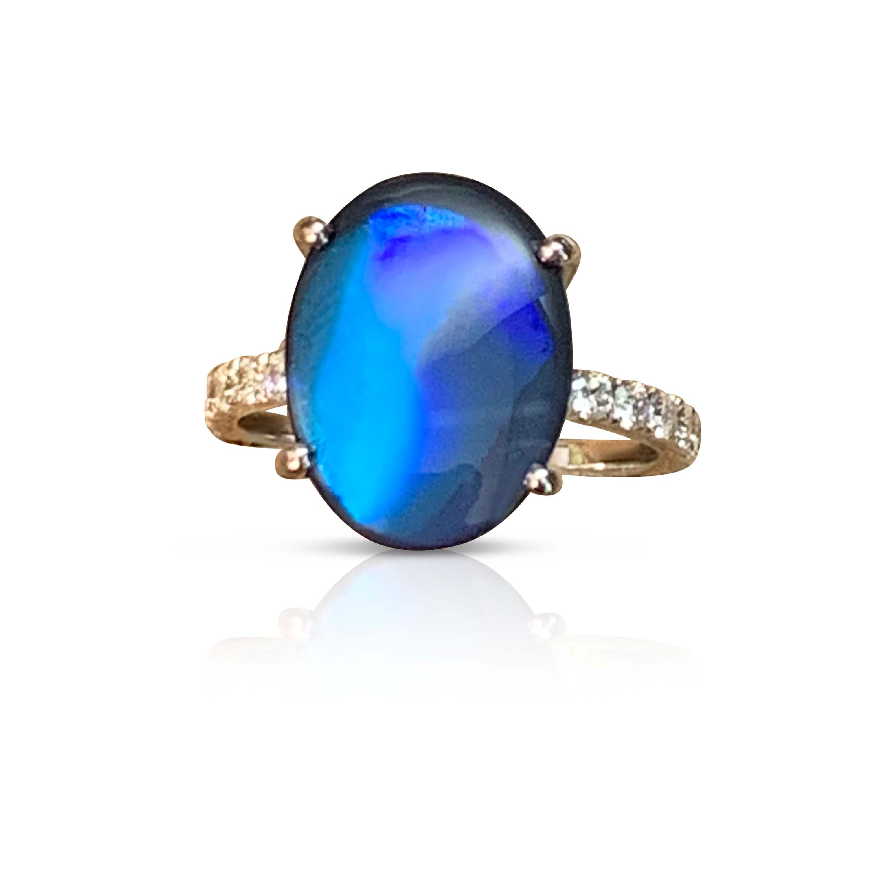 18kt White Gold Opal and Diamond ring - Masterpiece Jewellery Opal & Gems Sydney Australia | Online Shop