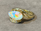18KT YELLOW GOLD OPAL AND DIAMOND RING - Masterpiece Jewellery Opal & Gems Sydney Australia | Online Shop