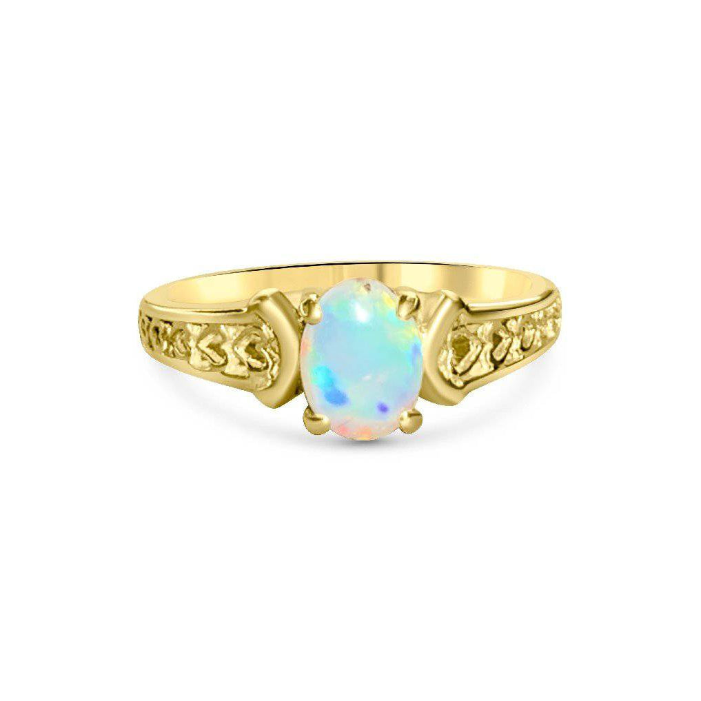 18kt Yellow Gold Opal ring - Masterpiece Jewellery Opal & Gems Sydney Australia | Online Shop
