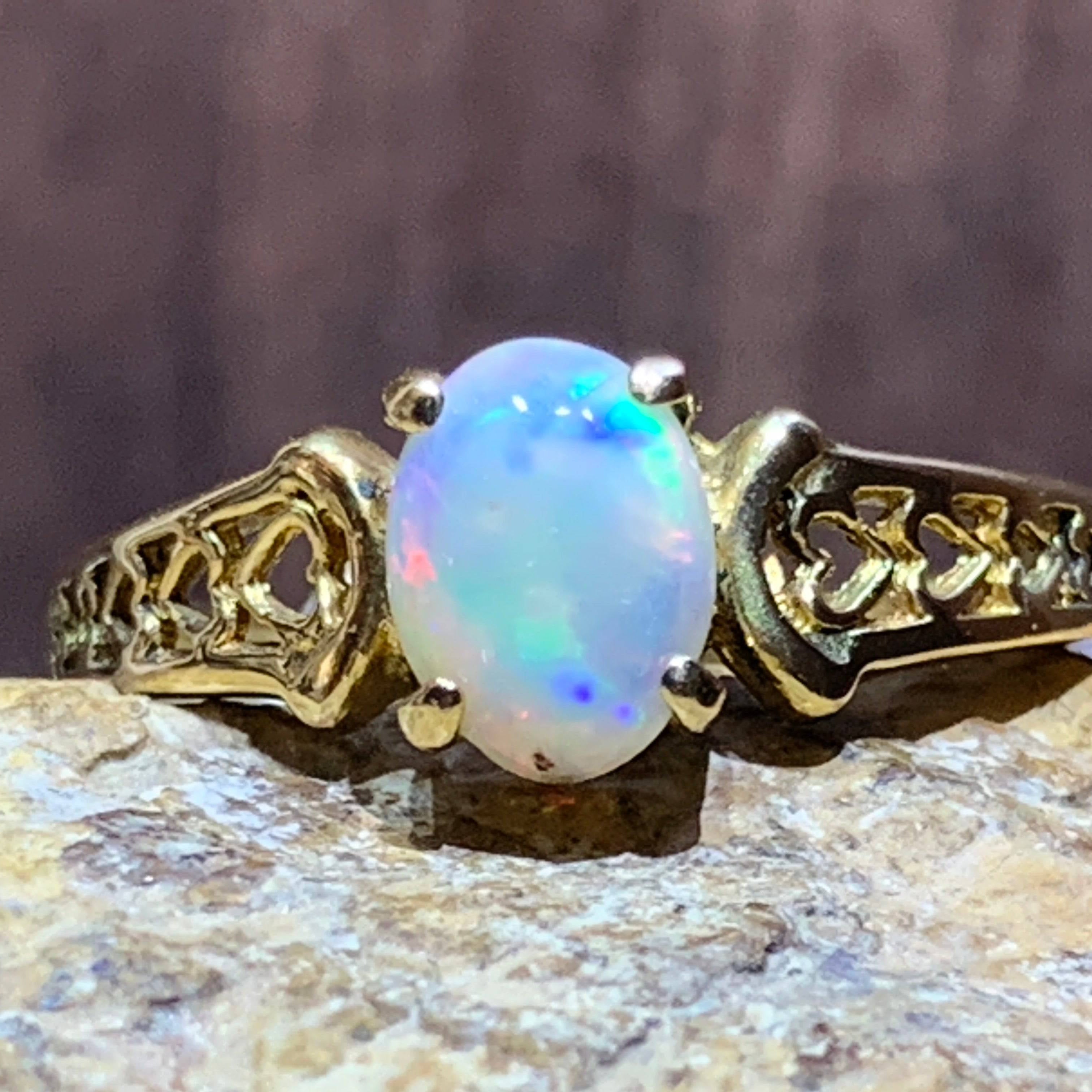 18kt Yellow Gold Opal ring - Masterpiece Jewellery Opal & Gems Sydney Australia | Online Shop
