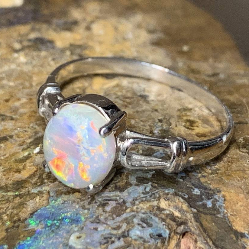 18kt White Gold solitaire Black Opal ring - Masterpiece Jewellery Opal & Gems Sydney Australia | Online Shop